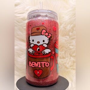 Hello Kitty Glitter Tumbler with Straw